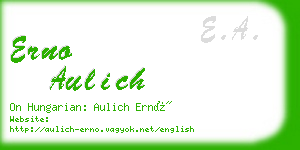 erno aulich business card